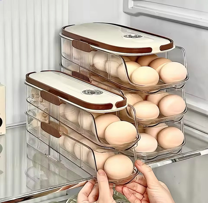 Transparent Automatic Rolling Egg Container, Refrigerator Egg Storage Box, Refrigerator Egg Shelf Transparent Automatic Rolling Egg Container, Refrigerator Egg Storage Box, Refrigerator Egg Shelf